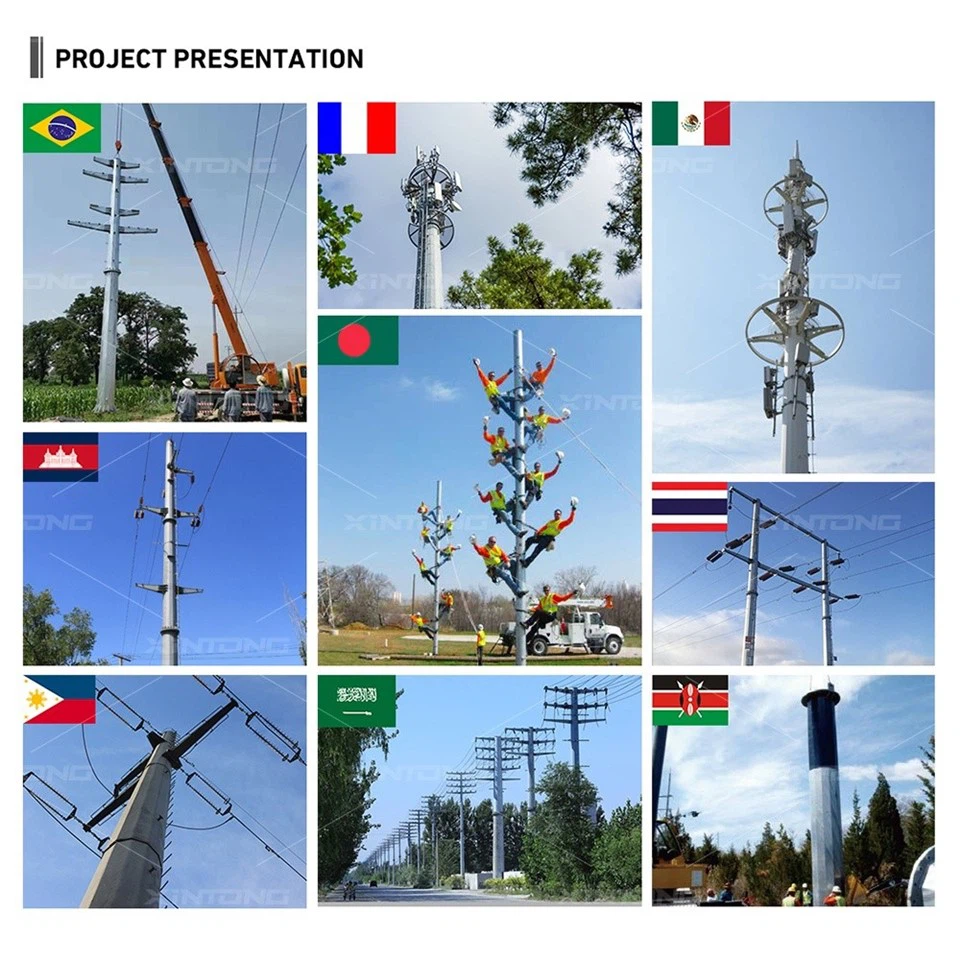 Steel High-Voltage Utility Pole factory